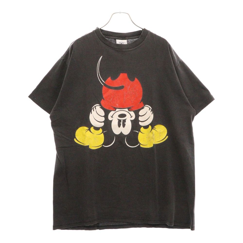 VINTAGE (ヴィンテージ) 90s Disney Mickey Mouse ディズニー ミッキー マウス 逆さま Tシャツ 半袖 カットソー ブラック