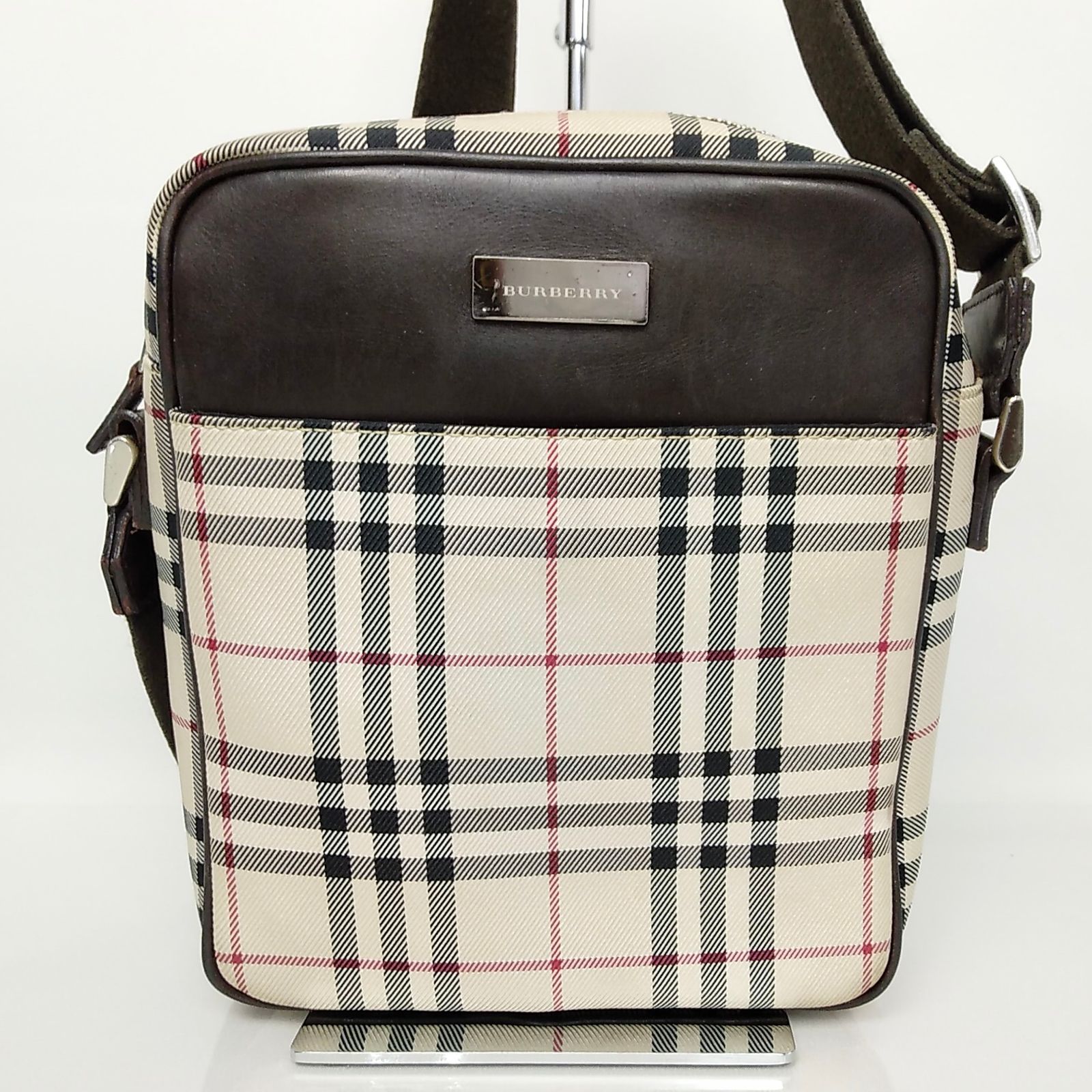 2412-73｜美品｜バーバリー ショルダーバッグ ダークブラウン ノバ 