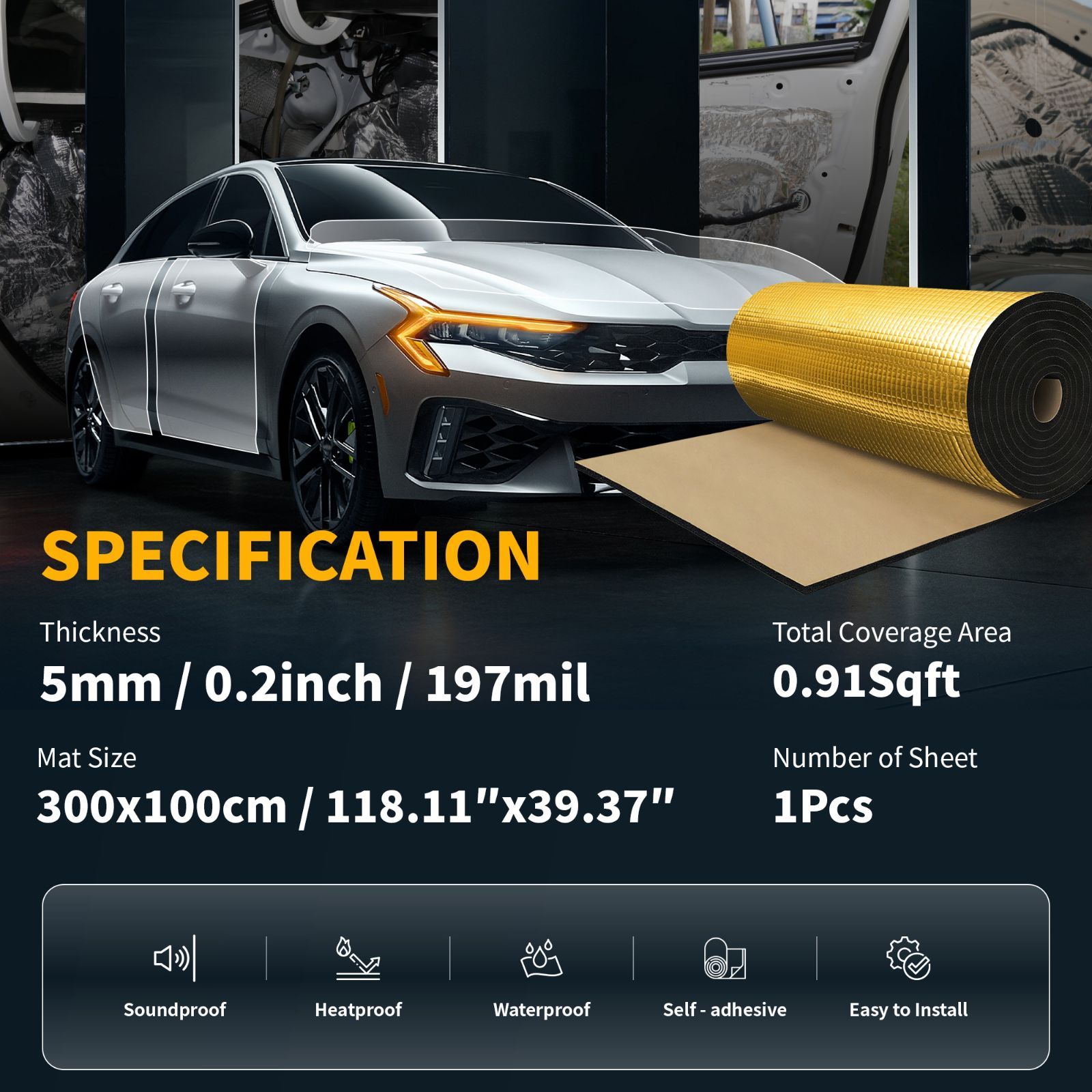 アルミ箔ヒートシールド素材 自己粘着