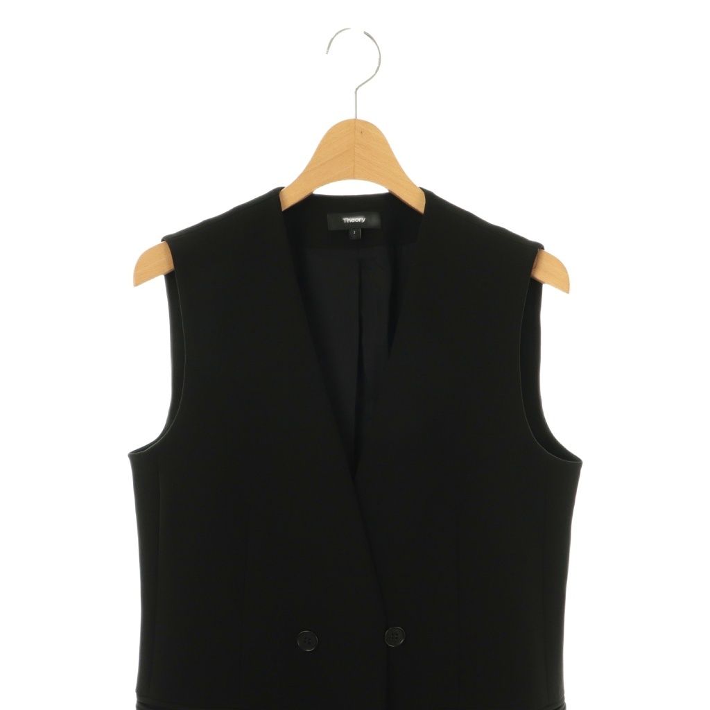 美品✨24SSセオリー New Synthetic Crepe ジレベスト セオリー Theory SYNTHETIC CREPE AGGIE ロングベスト ジレ 2