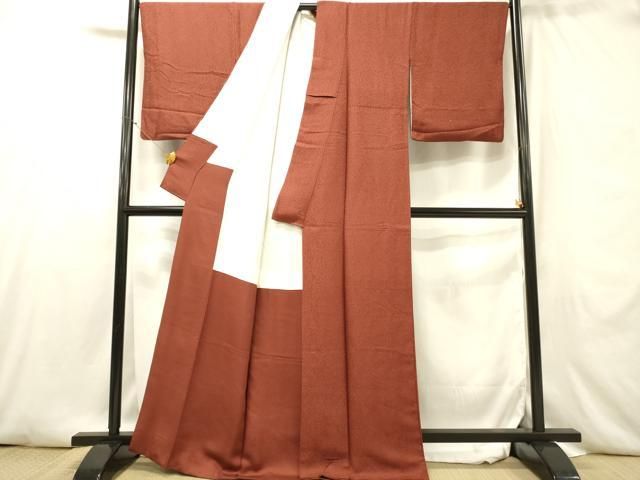 平和屋着物■上質な色無地　本草木染　長春色　逸品　未使用　DAAI4090yyy 平和屋着物□上質な色無地 黄金色 笹竹地紋 さが美扱い 正絹 逸品