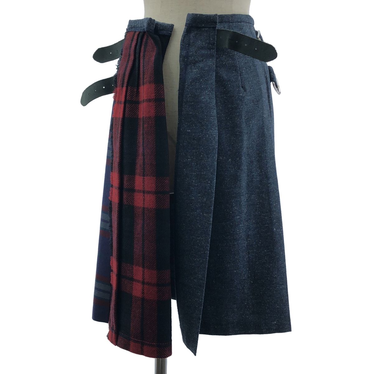 オニール オブ ダブリン プリーツ ウール ラップ 巻きスカート チェック O'NEIL of DUBLIN オニール・オブ・ダブリン WRAP SKIRT ウール