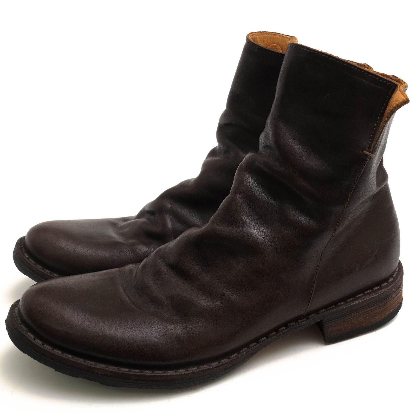 FIORENTINI+BAKER】ダークブラウン レザー サイドジップ ブーツ 【公式 