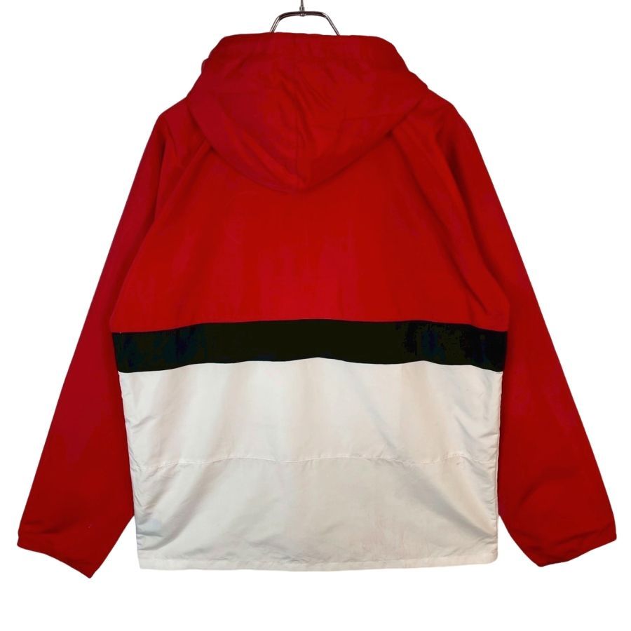 ポケモンPokemonアノラックパーカーハーフジップナイロンジャケットフーディポケモントレーナーアニメゲームモンスターボールワッペン赤レッド白ホワイト黒ブラックゆるダボオーバーサイズ ヴィンテージ50904