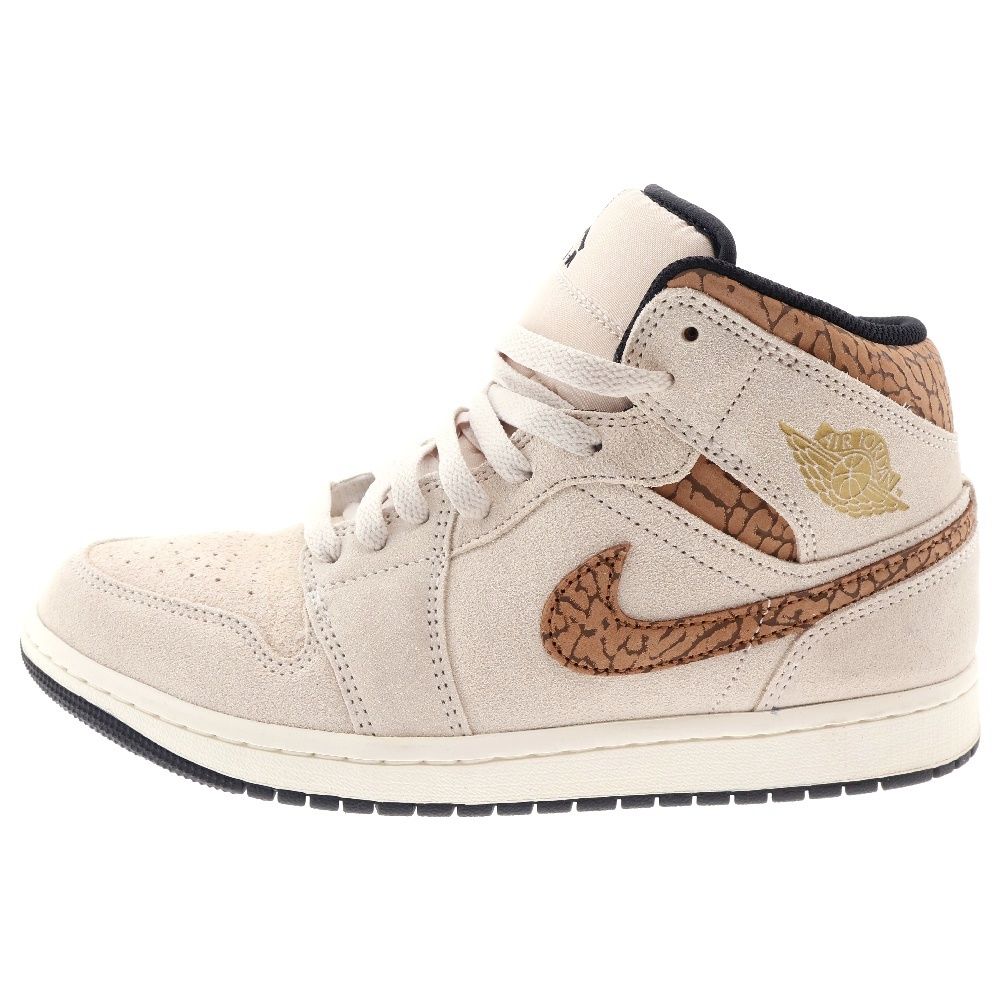 NIKE (ナイキ) AIR JORDAN 1 MID BROWN ELEPHANT エアジョーダン1 ミッドカットスニーカー ブラウン アイボリー US8.5/26.5cm DZ4129-102