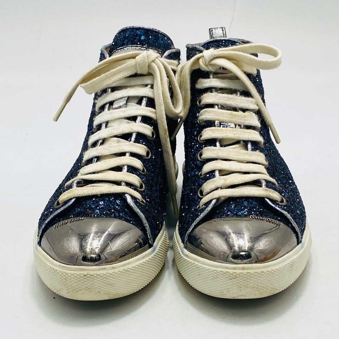 miu miu スタッズ付きスニーカー ネイビー r*o様 miu miu ネイビー スタッズスニーカー