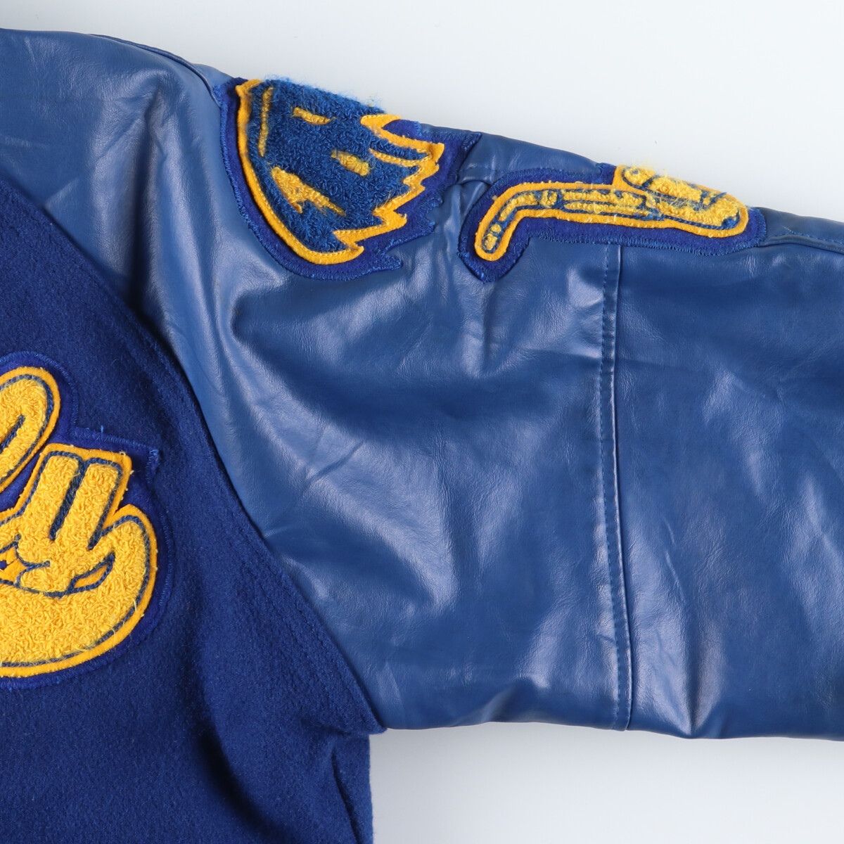 古着 90年代 NEFF 袖革ウールスタジャン アワードジャケット バー 