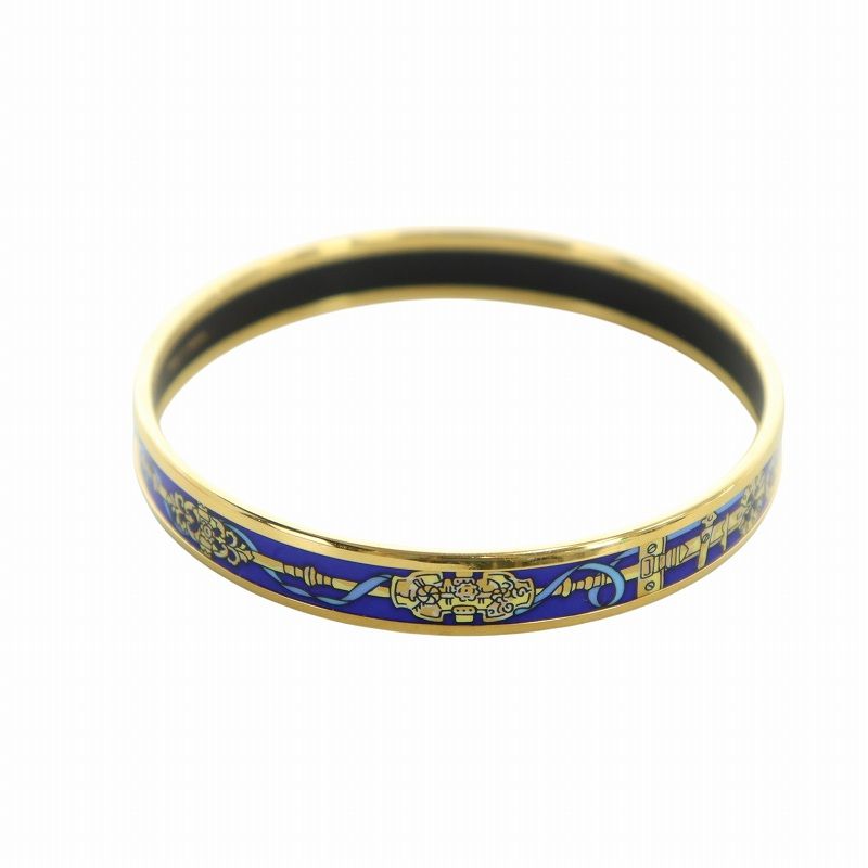 HERMES エルメス エマイユ バングル 青 ブルーリボン柄 楽天市場】エルメス HERMES バングル エマイユ PM ブルー 七宝