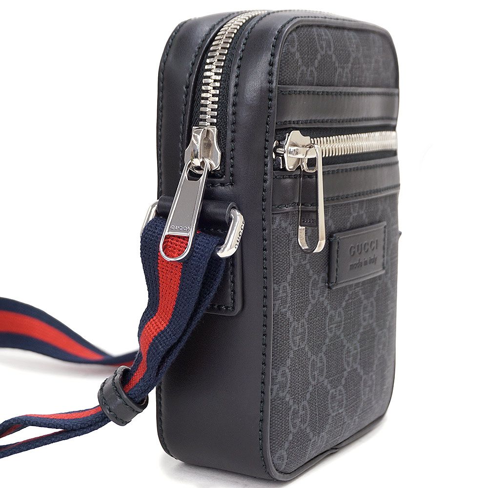グッチ GG柄 ショルダーバッグ キャンバス シルバー金具 ブラック GUCCI 美品 グッチ ブラック 黒 シルバー金具 GGキャンバス