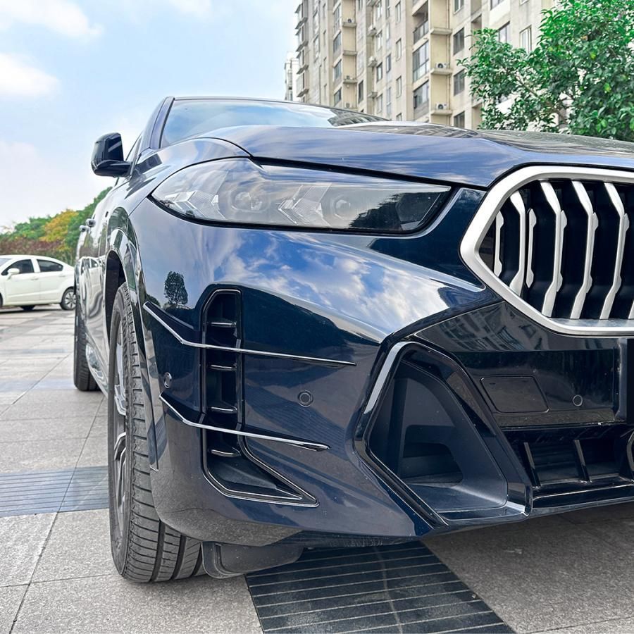 スポーティ全開♪ BMW フロントバンパー カバー カナード G06 X6 xDrive35d M60i Mスポーツ X6シリーズ 後期 黒 b12028