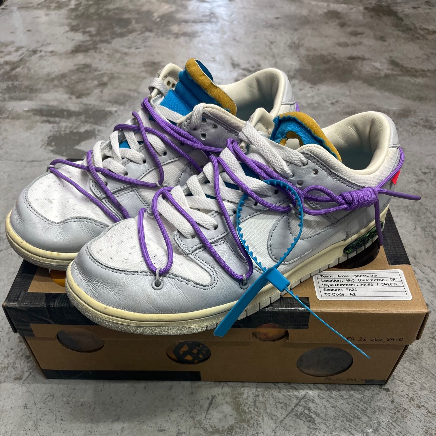 Off-White Nike Dunk Low Sail Neutral Gray DM1602-125 コラボ ダンク 