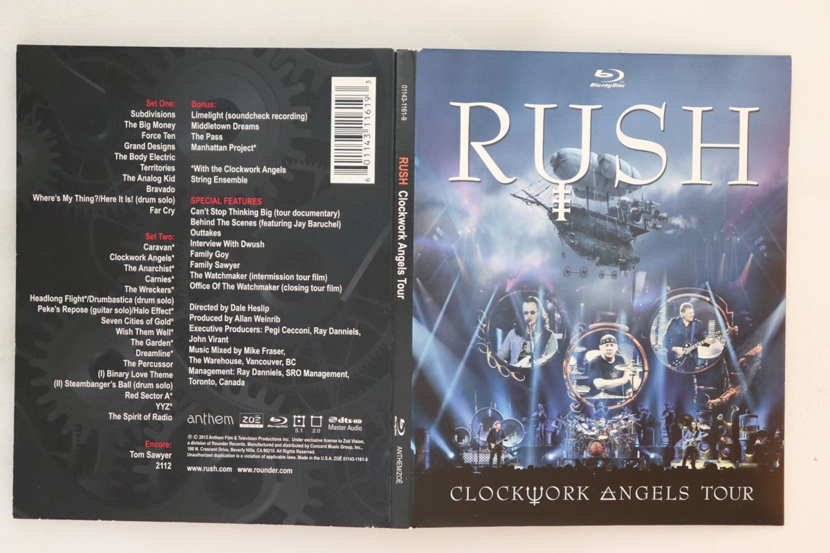 輸入Blu-ray Rush Clockwork Angels Tour 0114311619 Anthem