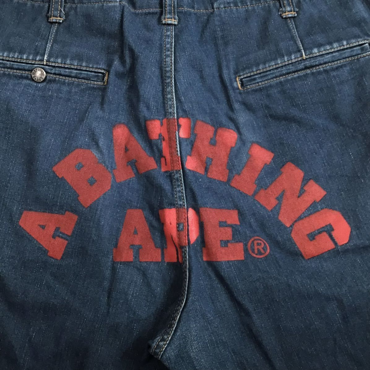 BAPE LOGO デニム ハーフパンツ Mサイズ a bathing ape BAPE denim 