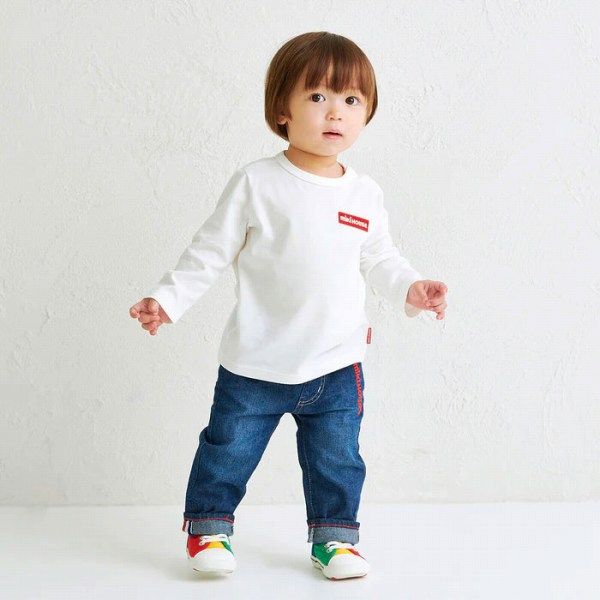 ミキハウス mikihouse ロゴ シンプル 長袖Tシャツ 120cm 白（01