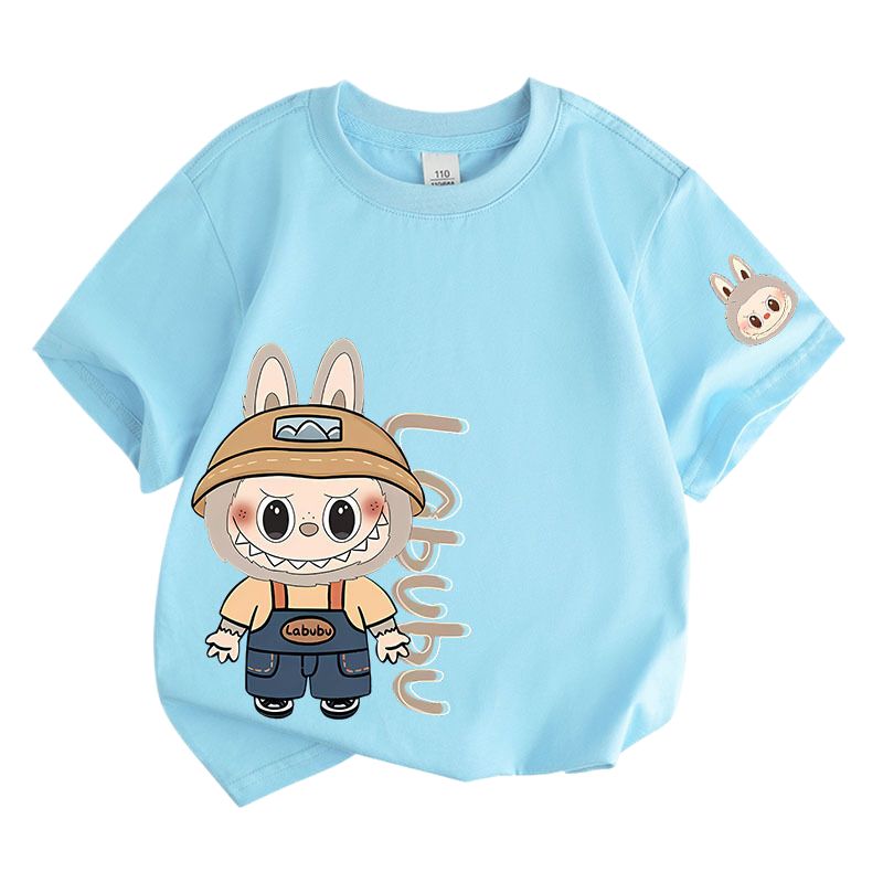 10色選べ】ラブブ（Labubu）可愛い 子供服 半袖Tシャツ 薄手