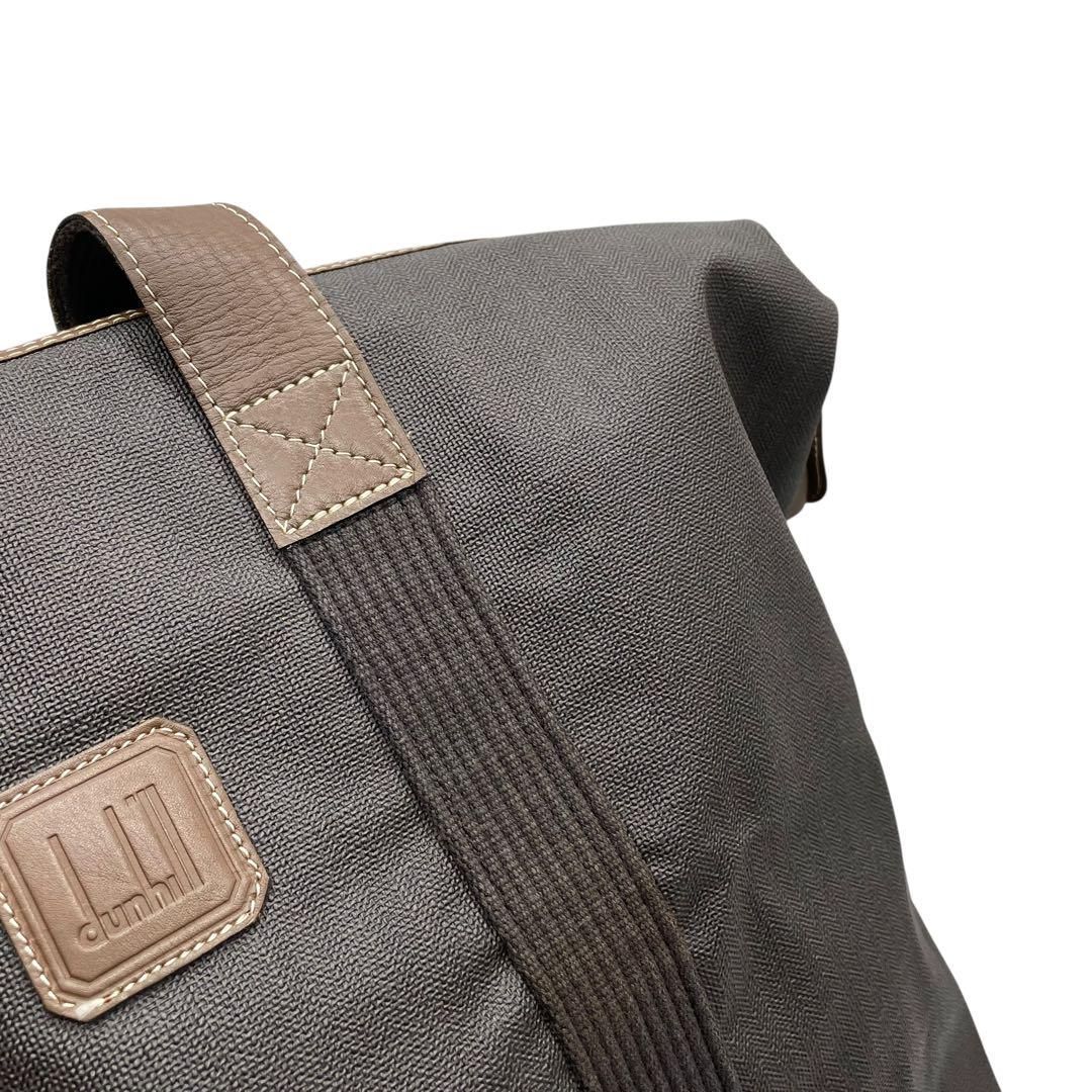 美品 dunhill ダンヒル ボストンバッグ 大容量 PVC レザー