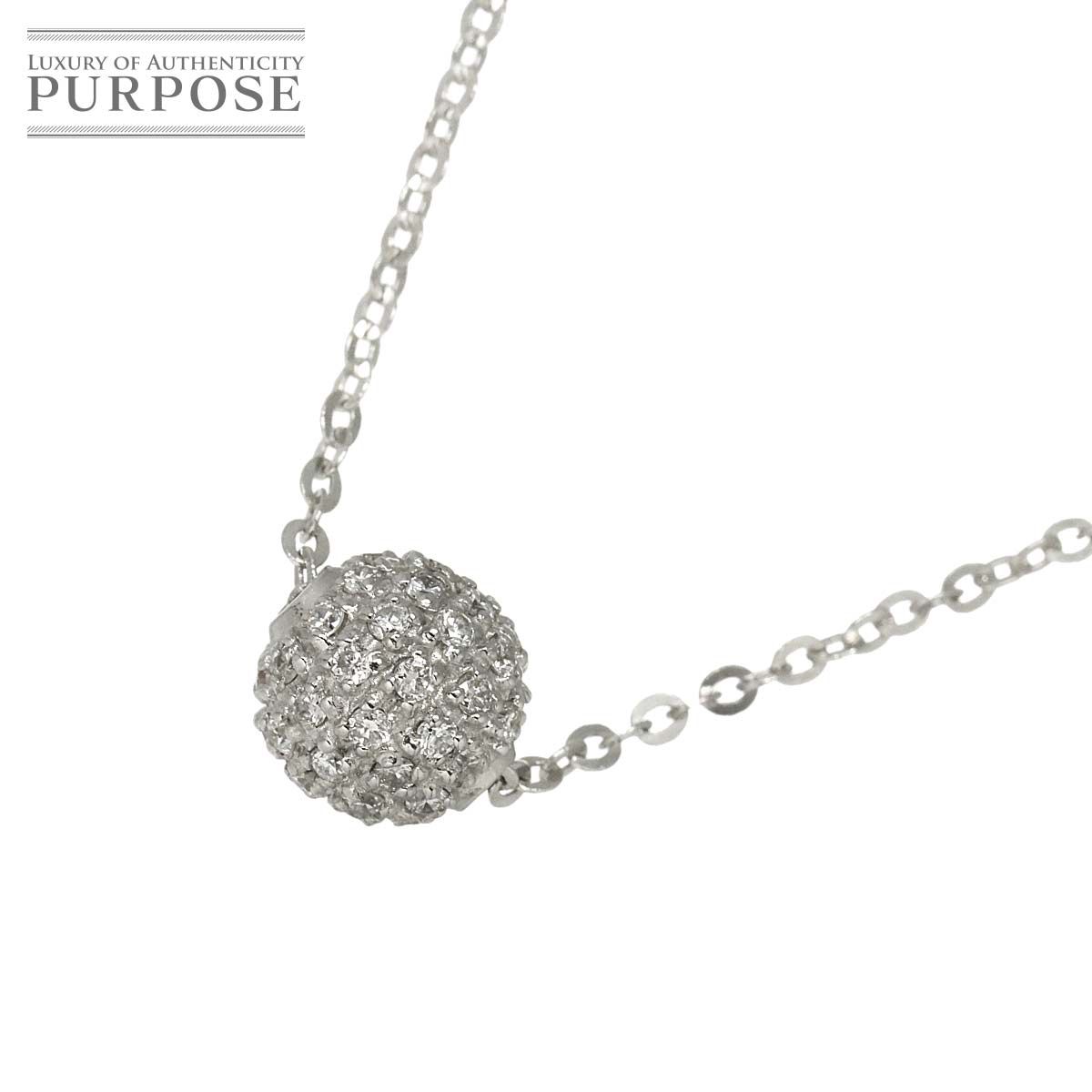 ダイヤ 0.47ct ネックレス 40cm K18 WG ホワイトゴールド 750 Diamond Necklace 90297740
