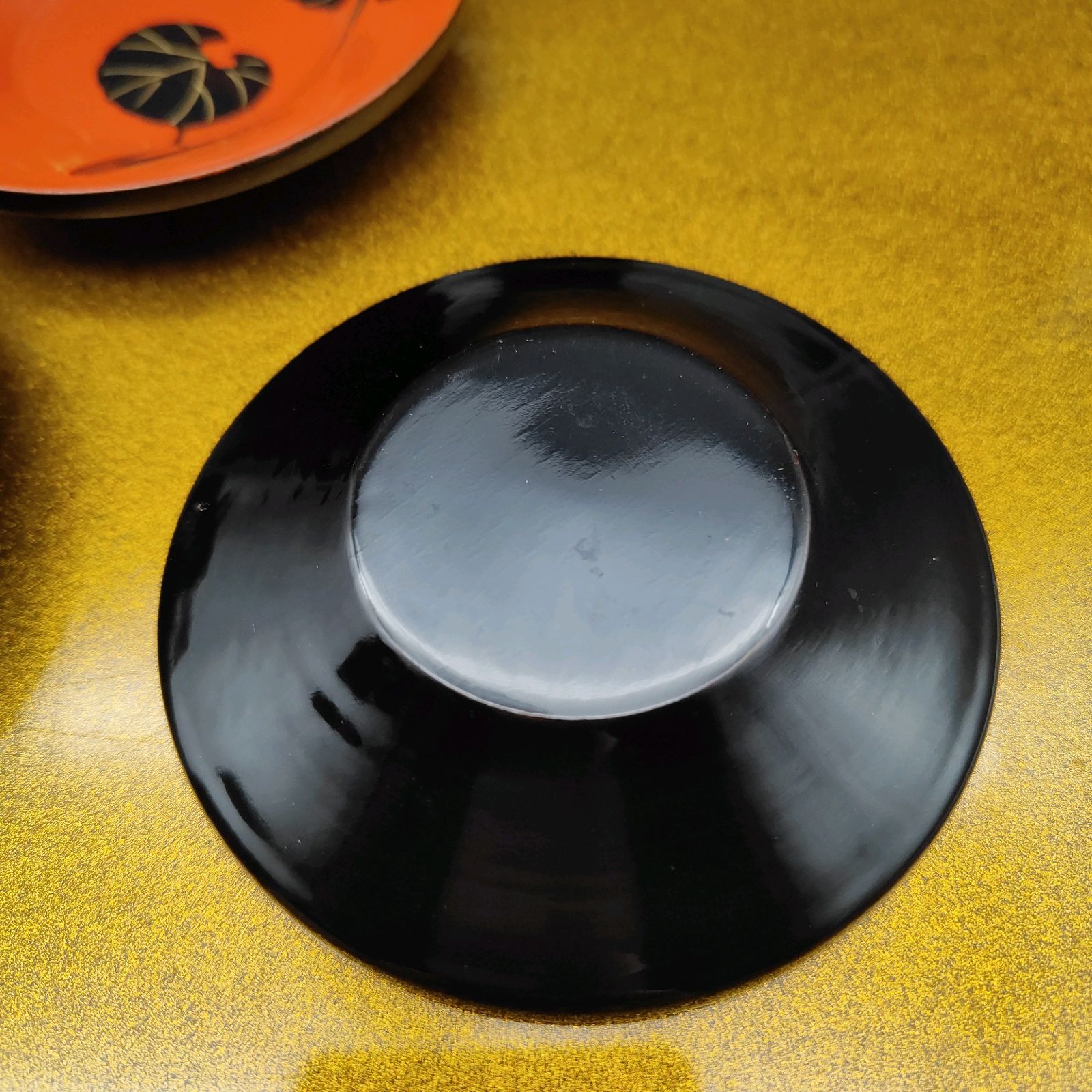 川連漆器 内朱 汁椀5 石蕗文 茶托5 秋田県 伝統工芸品 漆塗り S289