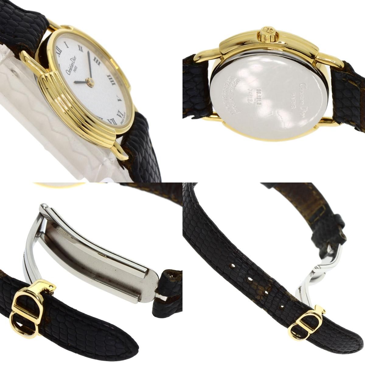 CHRISTIAN DIOR 58.121.2 ラウンドフェイス 12P ダイヤモンド 腕時計