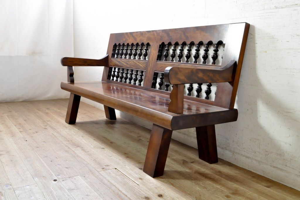 ☆事前問合せ必須☆ 九州民芸家具 スピンドルベンチ 和製ビンテージ 激