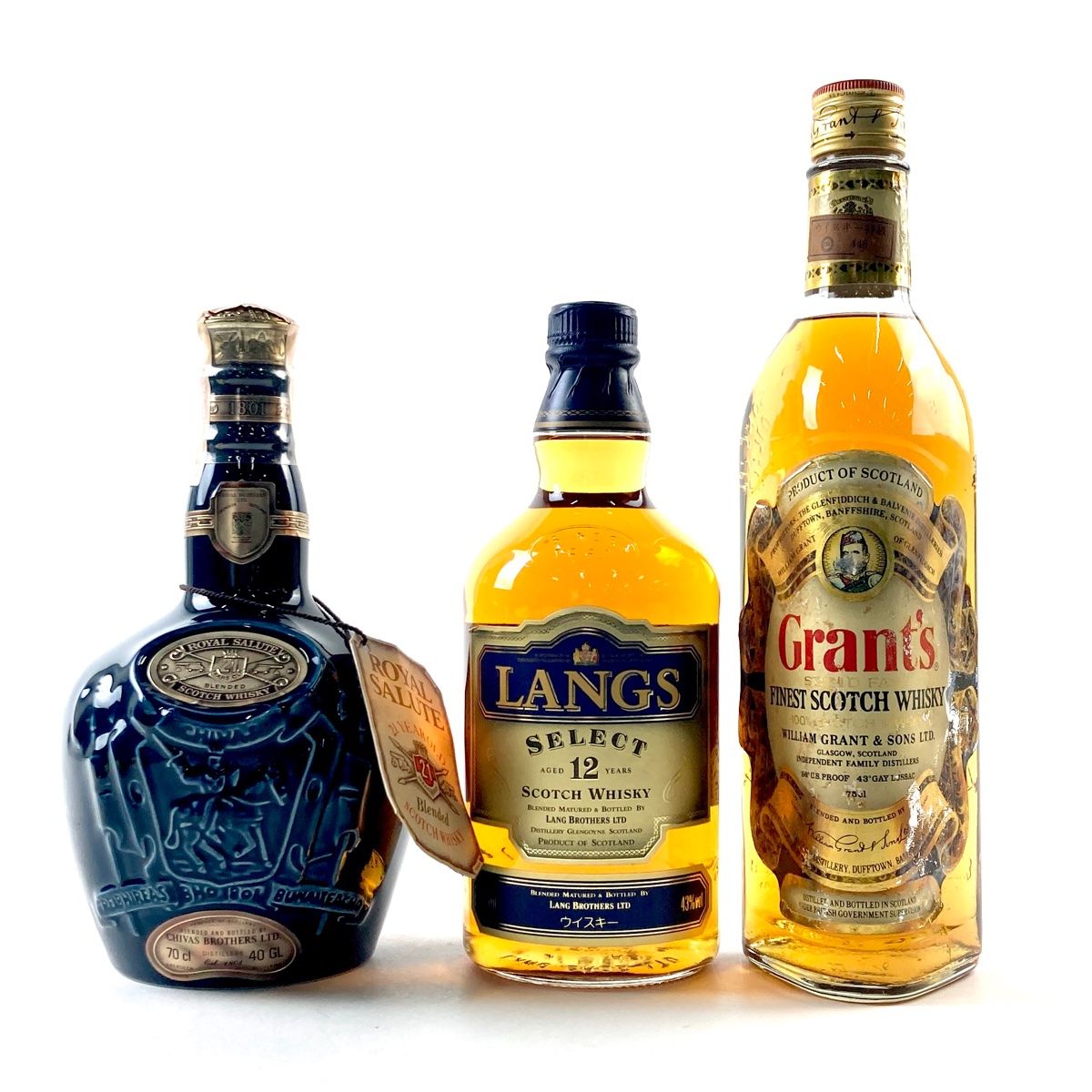 3本 グランツ シーバスブラザーズ スコッチ 750ml ウイスキー セット