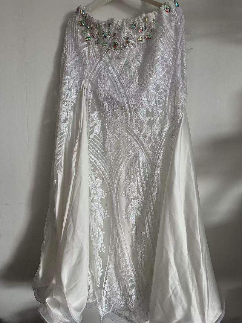 ベリーダンス オリエンタル衣装 羽根 セットアップ ホワイト オーダー