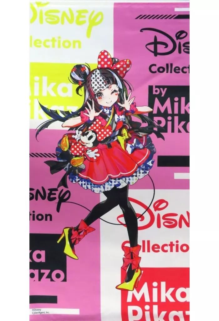 タペストリー ミニーマウス 大判タペストリー Disney Collection by Mika Pikazo POP-UP STORE 受注生産