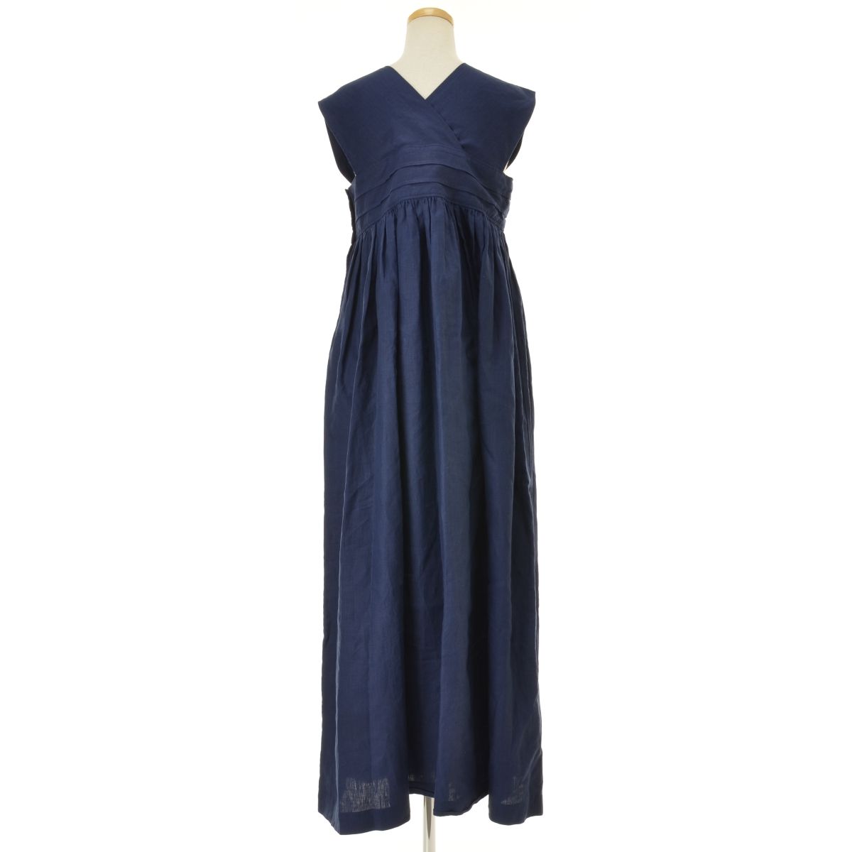HYKE】231-16163 LINEN MAXI DRESS リネンマキシドレスノースリーブ 