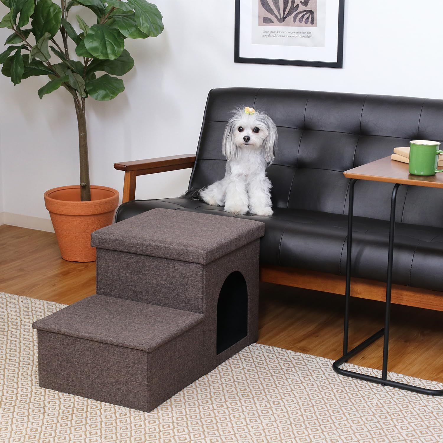 犬用品 新品 不二貿易 ドッグステップ 収納 ペットステップ 2段 ペット