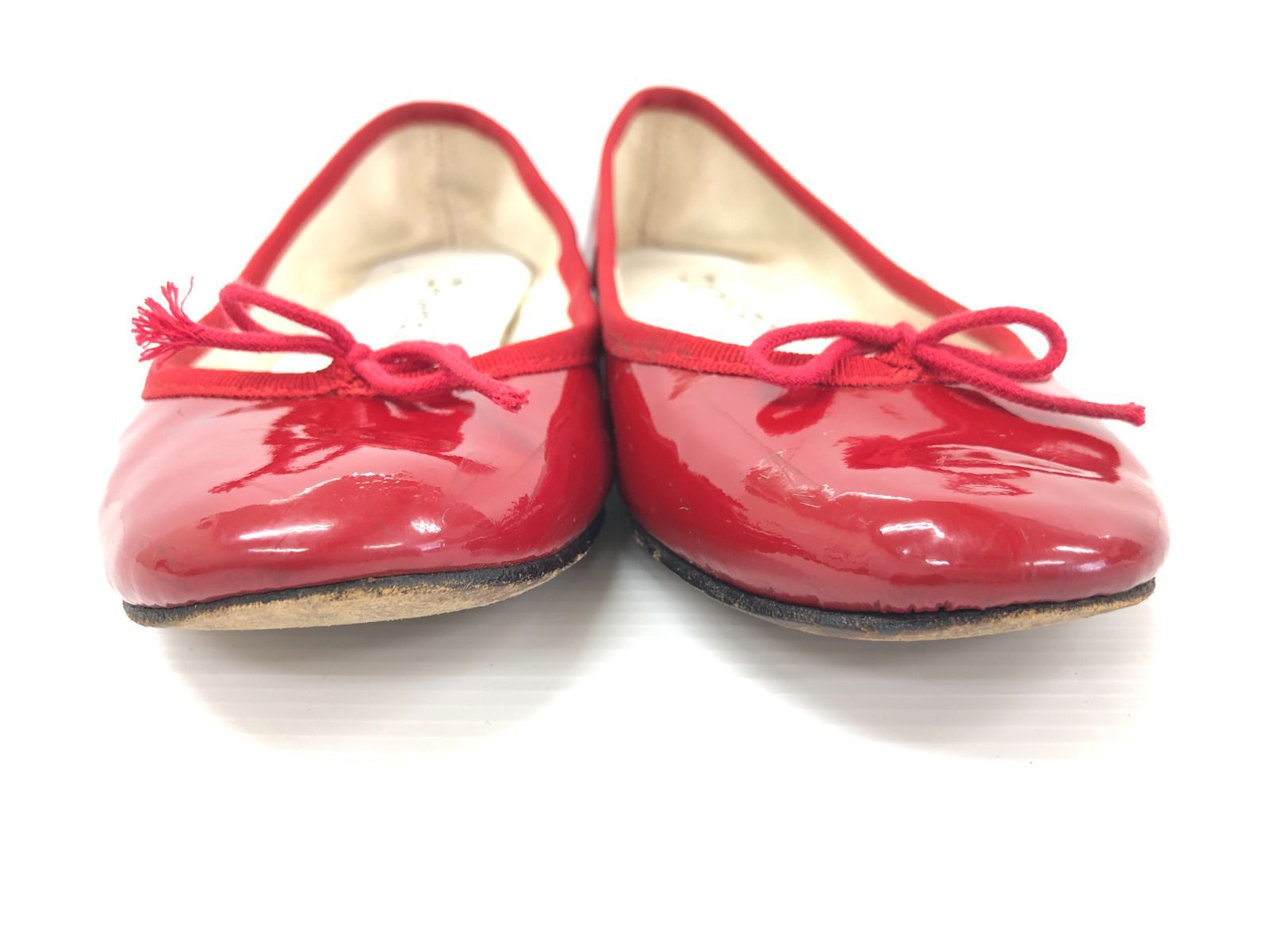 【repetto レペット】赤 36バレエシューズ レペットrepettoパテントレザーバレエシューズ赤 36ハーフ