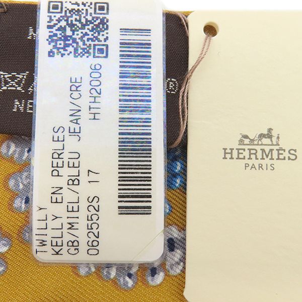 エルメス HERMES スカーフ ツイリー シルク ミール×ブルージーン