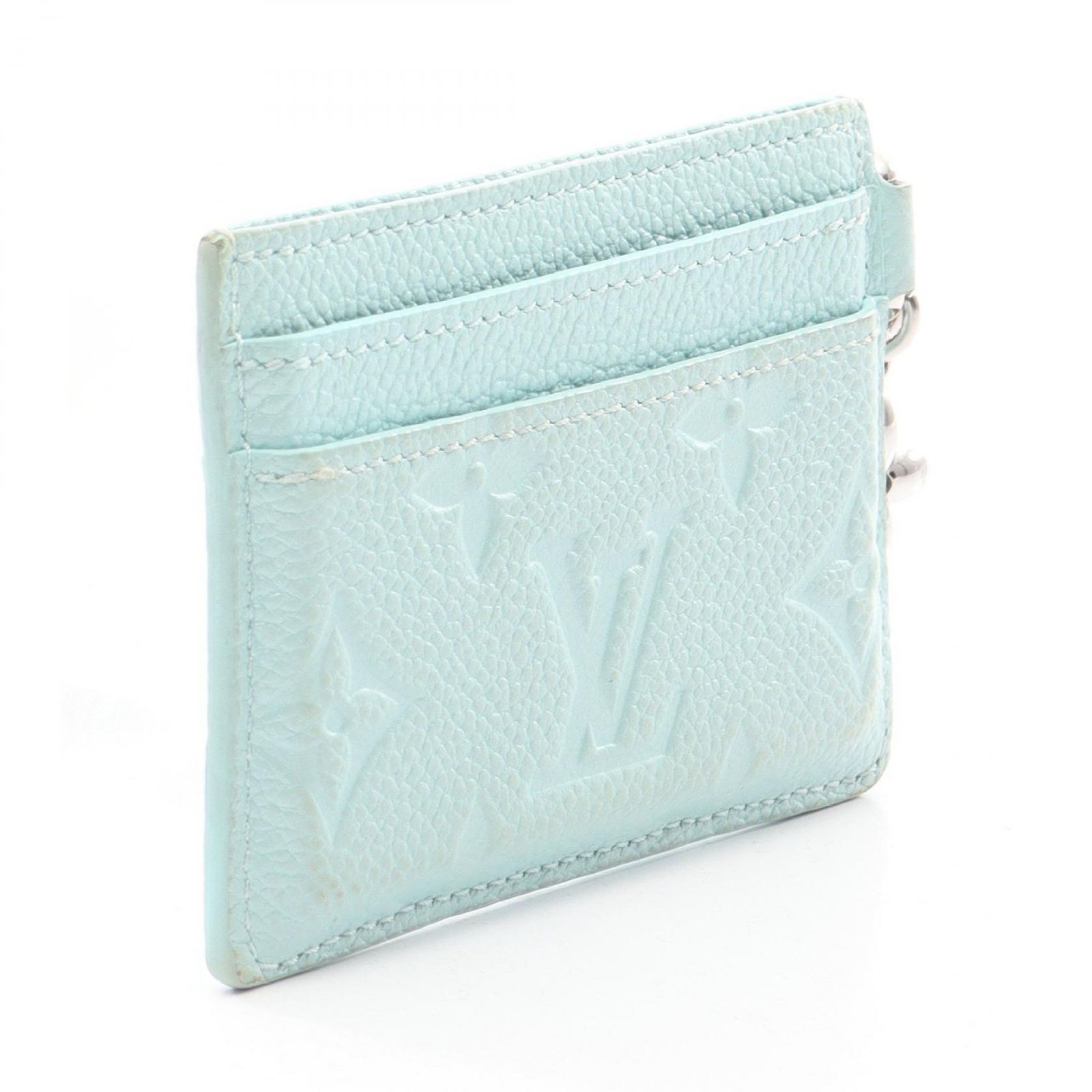 LOUIS VUITTON ルイ ヴィトン ポルトカルト LVチャーム モノグラムアンプラント ラグーン カードケース