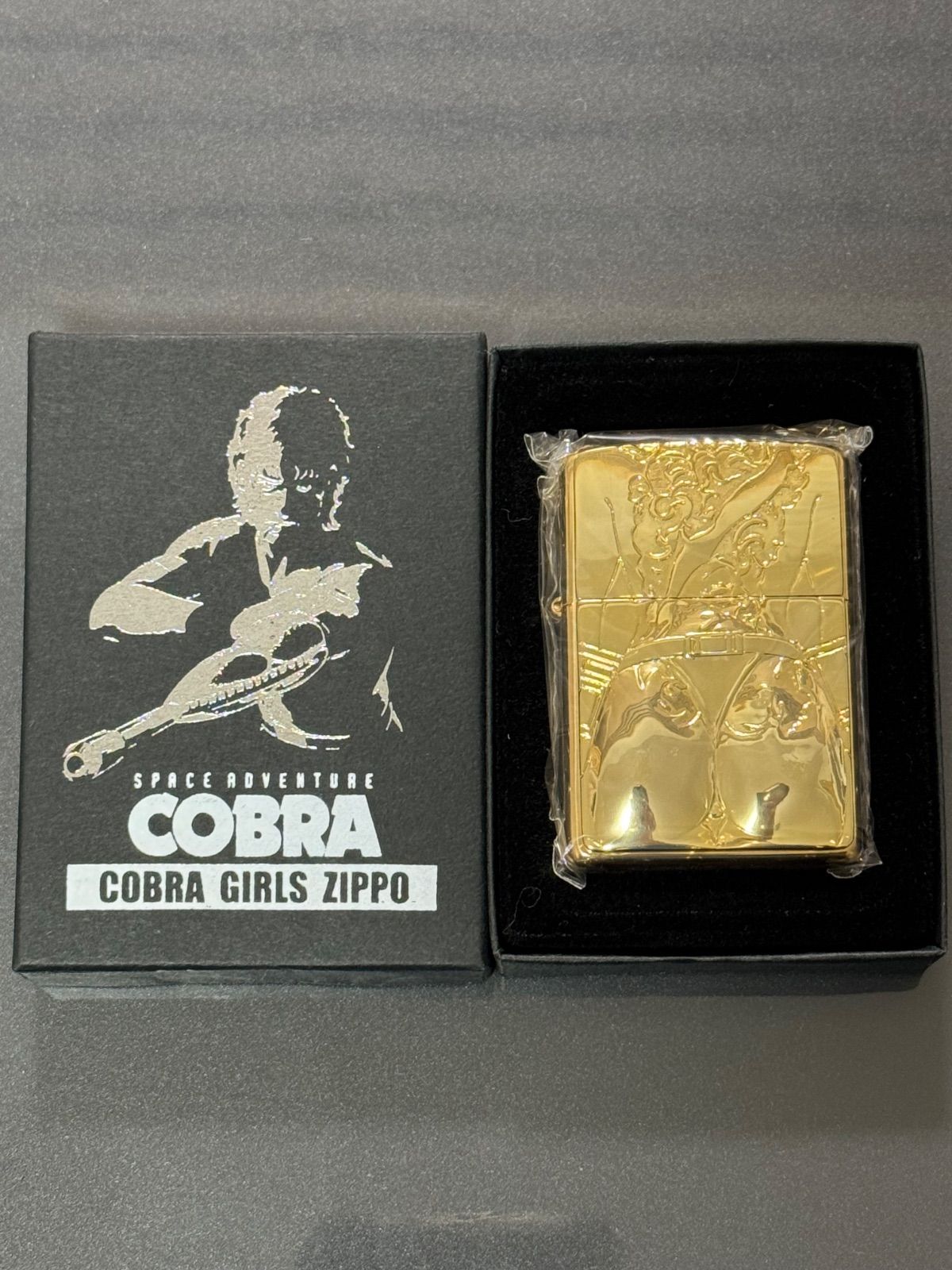 zippo SPACE ADVENTURE COBRA GIRLS GOLD ゾロ目 NO.0044 ゴールドメタル 年代物 2001年製 A-GIRL ゴールド ヒップ ドニミク シリアルナンバー NO.0044 ケース 保証書