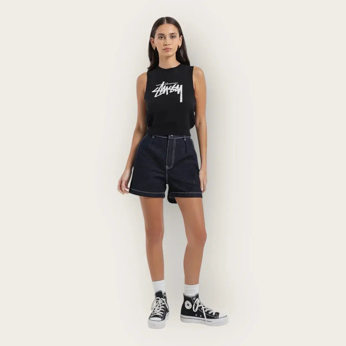55 STUSSY ステューシー ビックロゴ ニット ベスト ベスト ニット