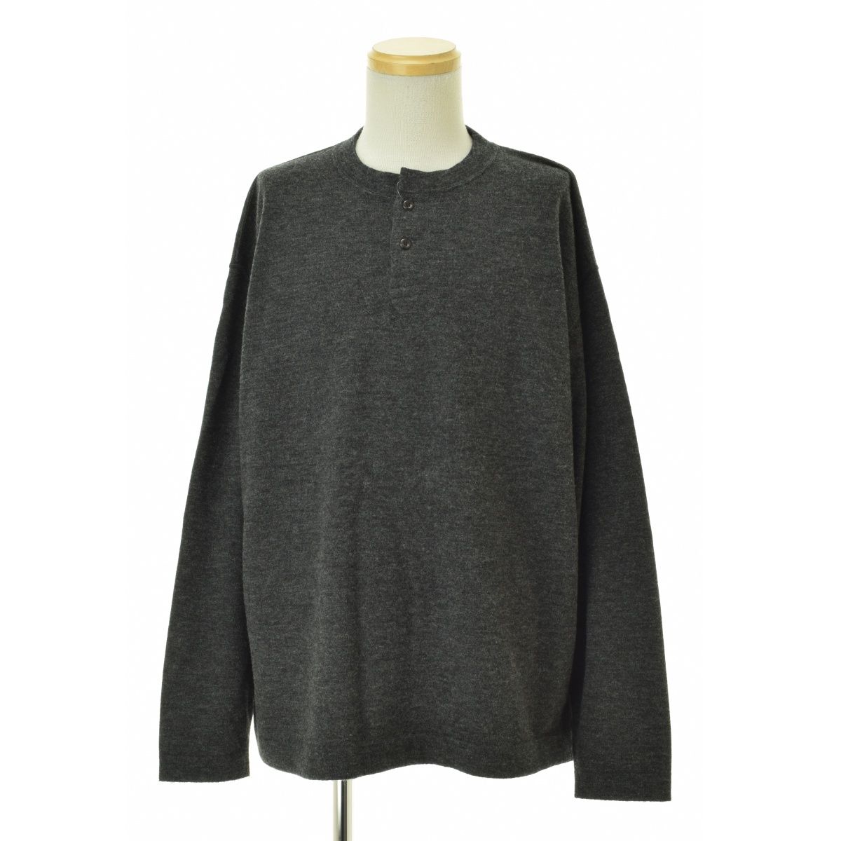 crepuscule】2303-005 Wool Henley L/S ウールヘンリーニットロング 