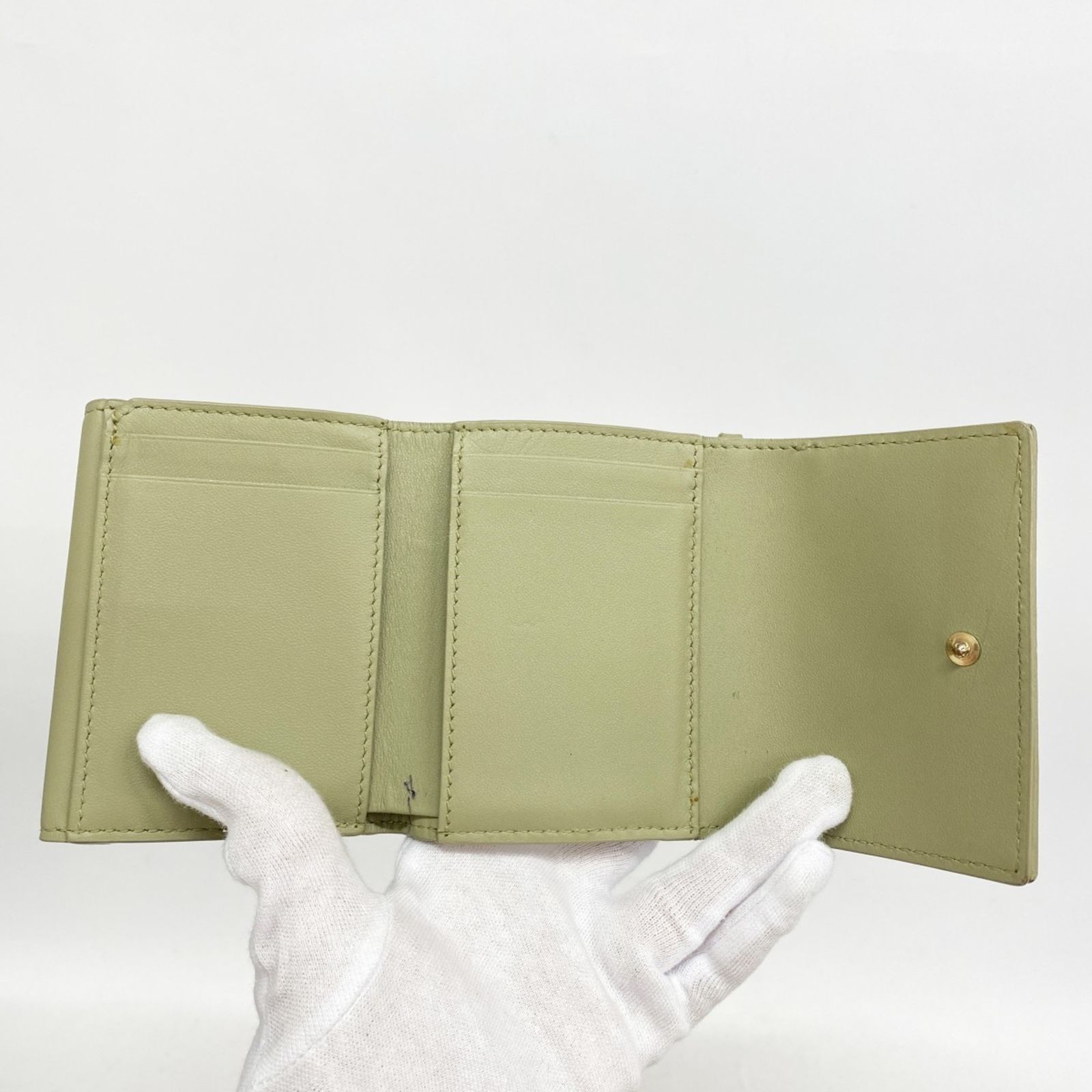 ベージュ レザー 三つ折り財布 傷あり Christian Dior クリスチャン