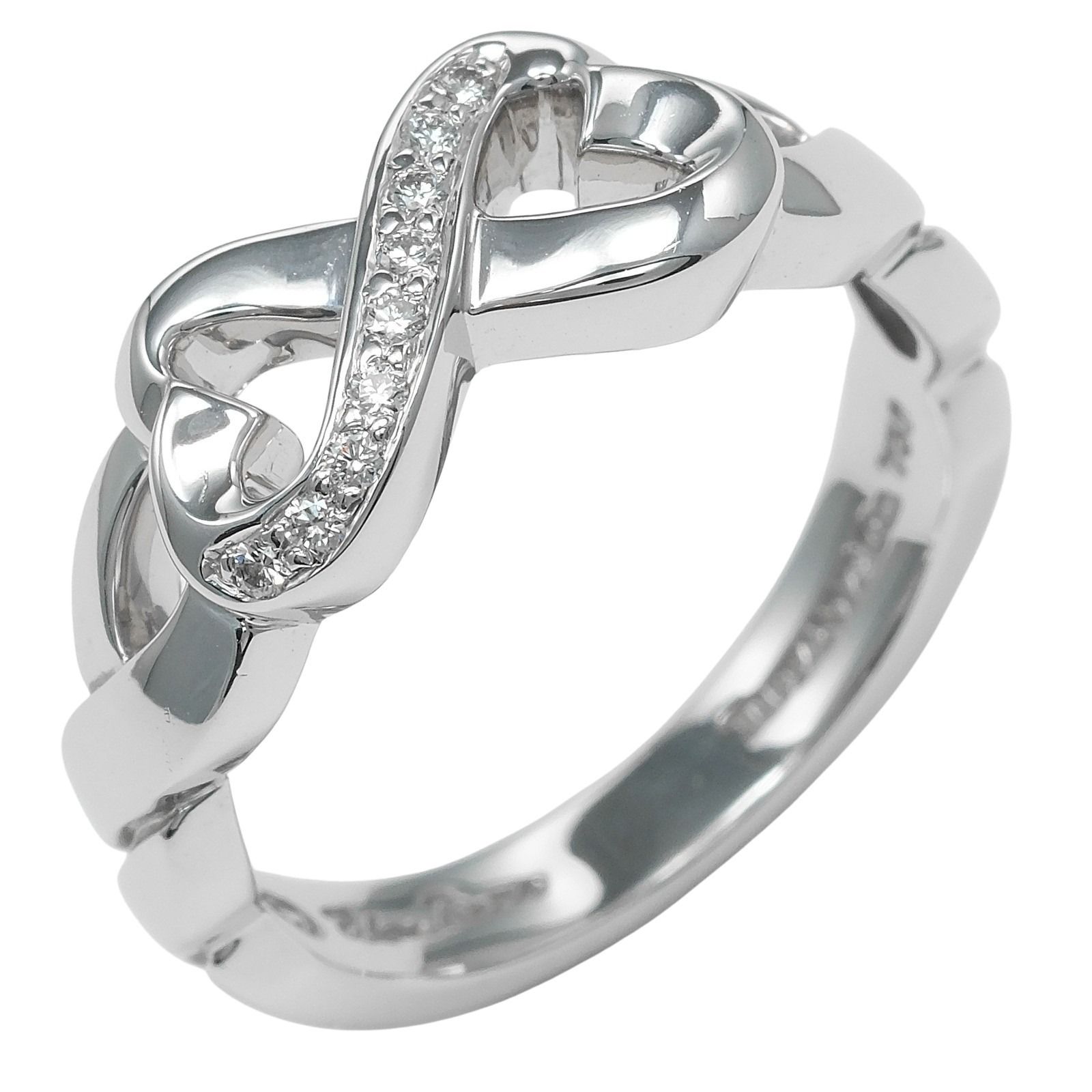【美品】Tiffany&Co. ダブルラビングハート リング 11.5号 TIFFANY&Co.】ティファニー ダブル ラビングハート K18ホワイト