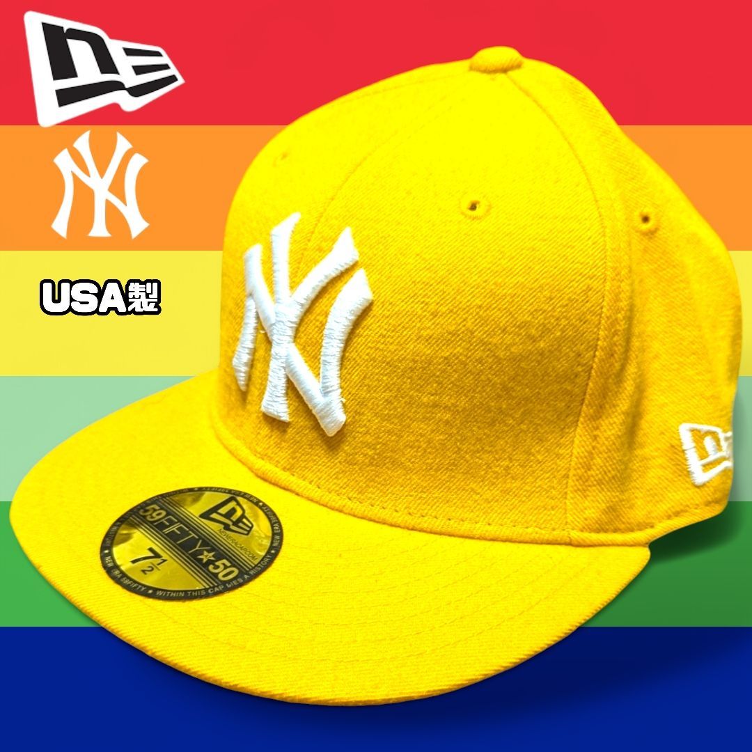 90s New York Yankees キャップ 黄色 59FIFTY ニューエラ キャップ ニューヨーク ヤンキース MLB 1996