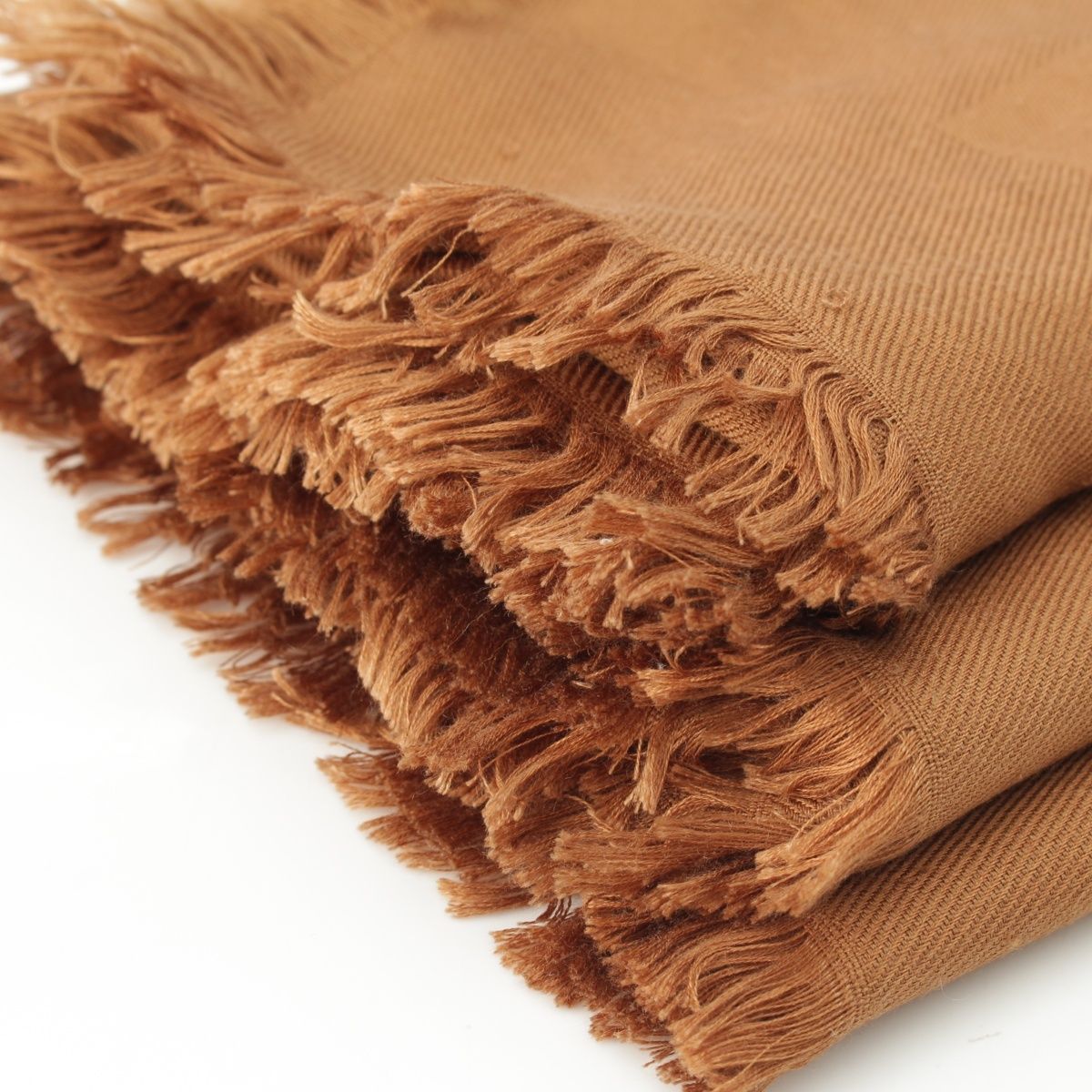 ルイヴィトン 大判 シルク ウール ショール モノグラム オレンジ 中古