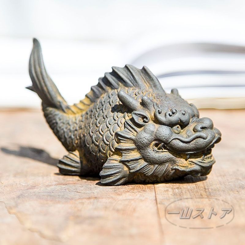 魚化龍 鯉躍龍門 竜魚手把 置物 オブジェ 装飾品 工芸品 美術品