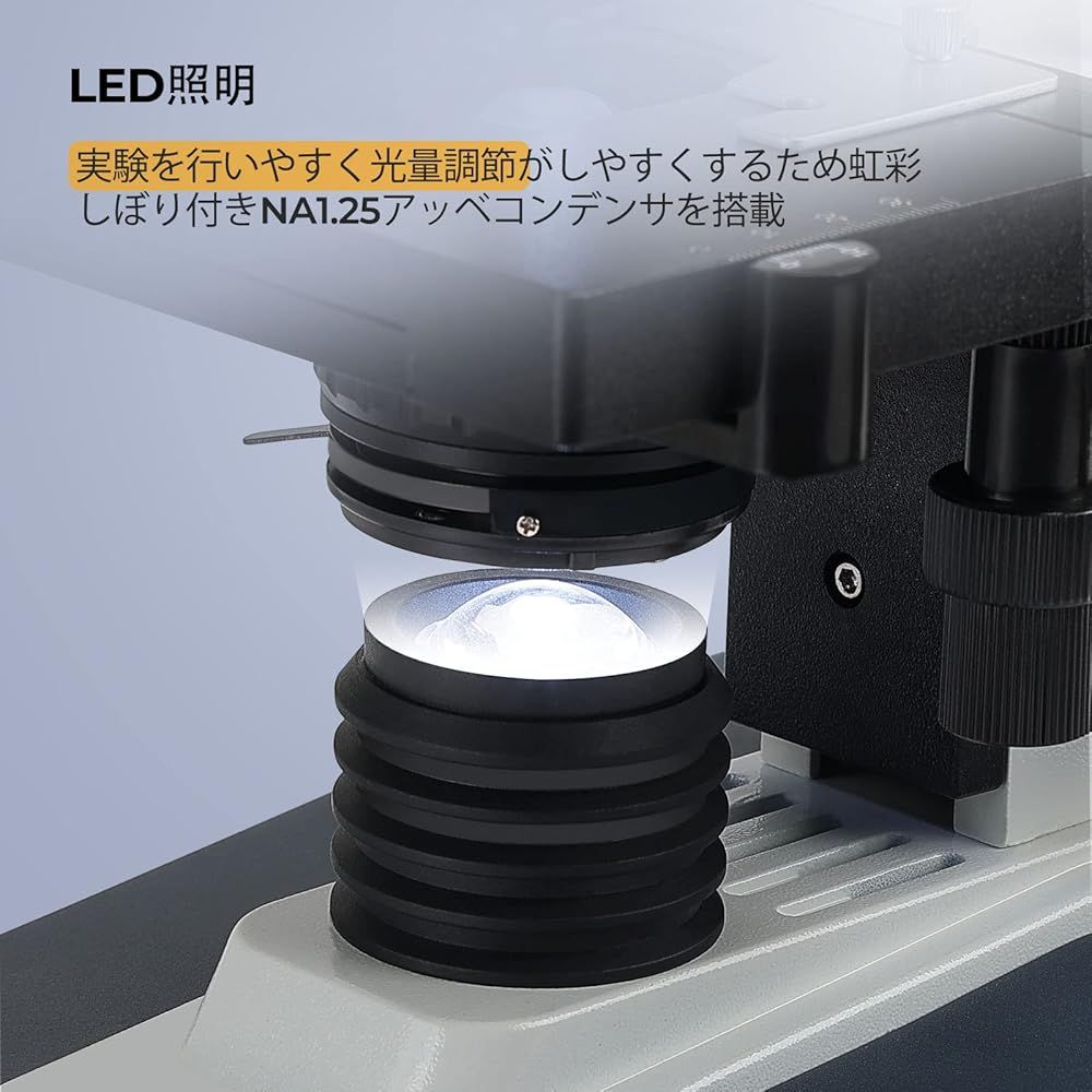  外箱段ボールにキズ 中身は です Vabioothデュアルビュー実験室三眼生物顕微鏡 40 X 2500 X倍率 詳しい指導ビデオ付き 顕微鏡 望遠鏡 光学機器