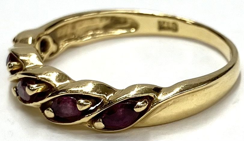 カラーストーン付 K18 750 デザイン リング 指輪 2.0g 10