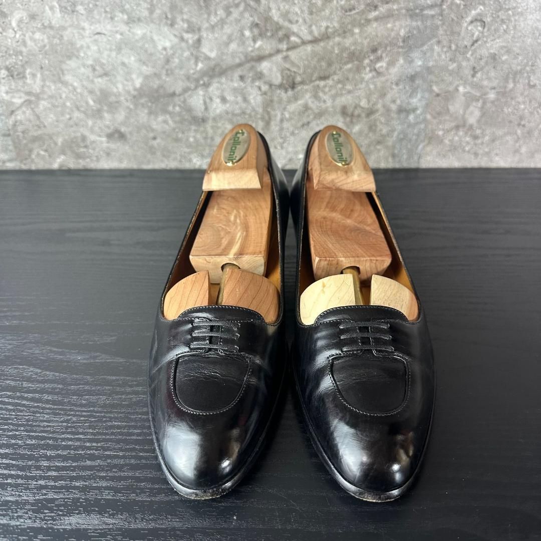 HIROFU ブラック ローファー 中ヒールパンプス S115 美品 HIROFU ヒロフ ローファー ローヒールパンプス 黒