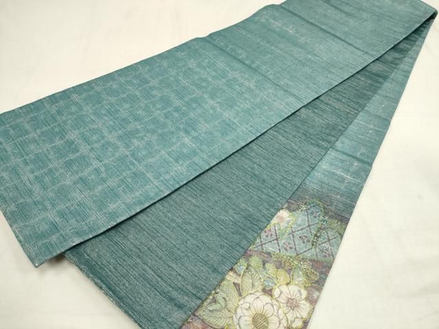 平和屋着物▽太鼓柄袋帯 辻が花 銀糸 正絹 逸品 AAAW9971wj