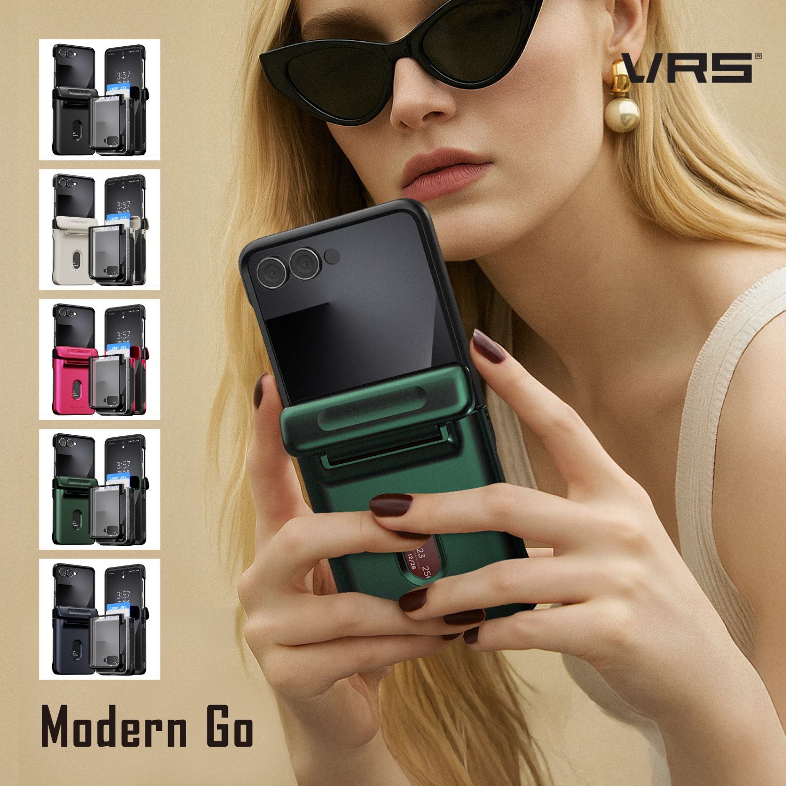 Galaxy Z Flip7 ケース 耐衝撃 カード 収納 ヒンジ 保護 ストラップホール スマホケース カバー GalaxyZFlip7 ギャラクシー Z Flip 7 対応 VRS DESIGN Modern Go