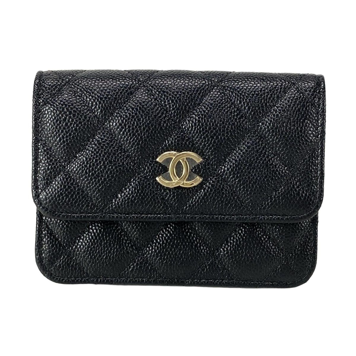CHANEL シャネル ウエストポーチ マトラッセ 黒 ゴールド金具