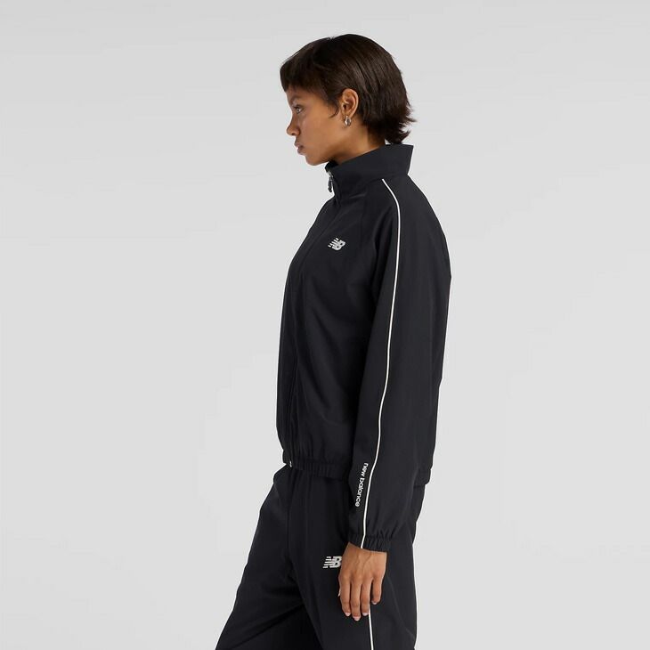 目標 ニューバランス ウーブンジャケット レディース Newbalance 裏起毛トリコット トラックジャケット トレーニング スポーツウェア アウター トレ 上着 黒ジャケット レディースウエア|AWJ53171-BK