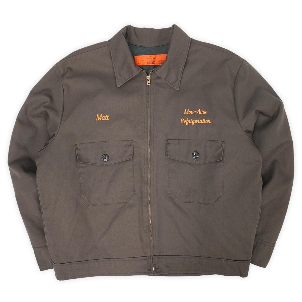 EWC 美品 90s 90年代 ワークジャケット ブルゾン 短丈 キルティングライナー デトロイト 中綿 刺繍 MADE IN USA アメリカ製 ヴィンテージ 古着 メンズ コート ジャケット ブラウン L【中古】