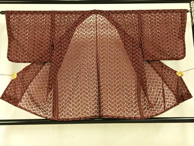 平和屋着物▽道中着　スリーシーズン　春夏秋　塵除け　紗袷　紗　葉尽くし　正絹　逸品　AAAW7909fy 平和屋着物▽道中着 スリーシーズン 春夏秋 塵除け 紗袷 紗 葉尽くし