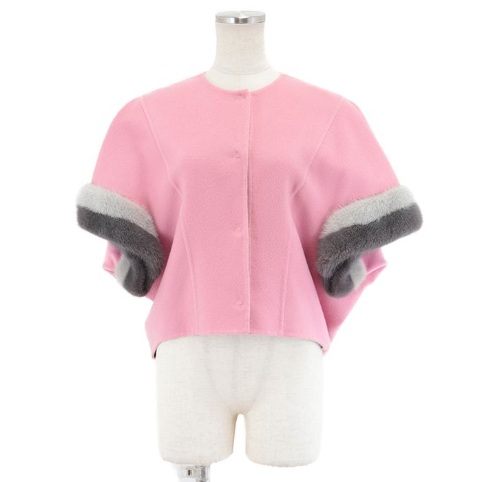 新品同様】フェンディ カシミヤ100％ ノーカラー ショート
